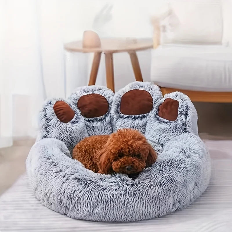 Beruhigendes Plüsch-Haustierbett für Hunde & Katzen – Anti-Angst, superweich & waschbar