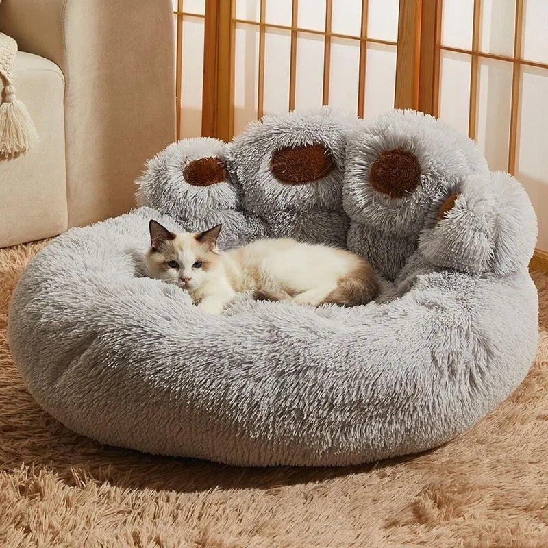 Beruhigendes Plüsch-Haustierbett für Hunde & Katzen – Anti-Angst, superweich & waschbar